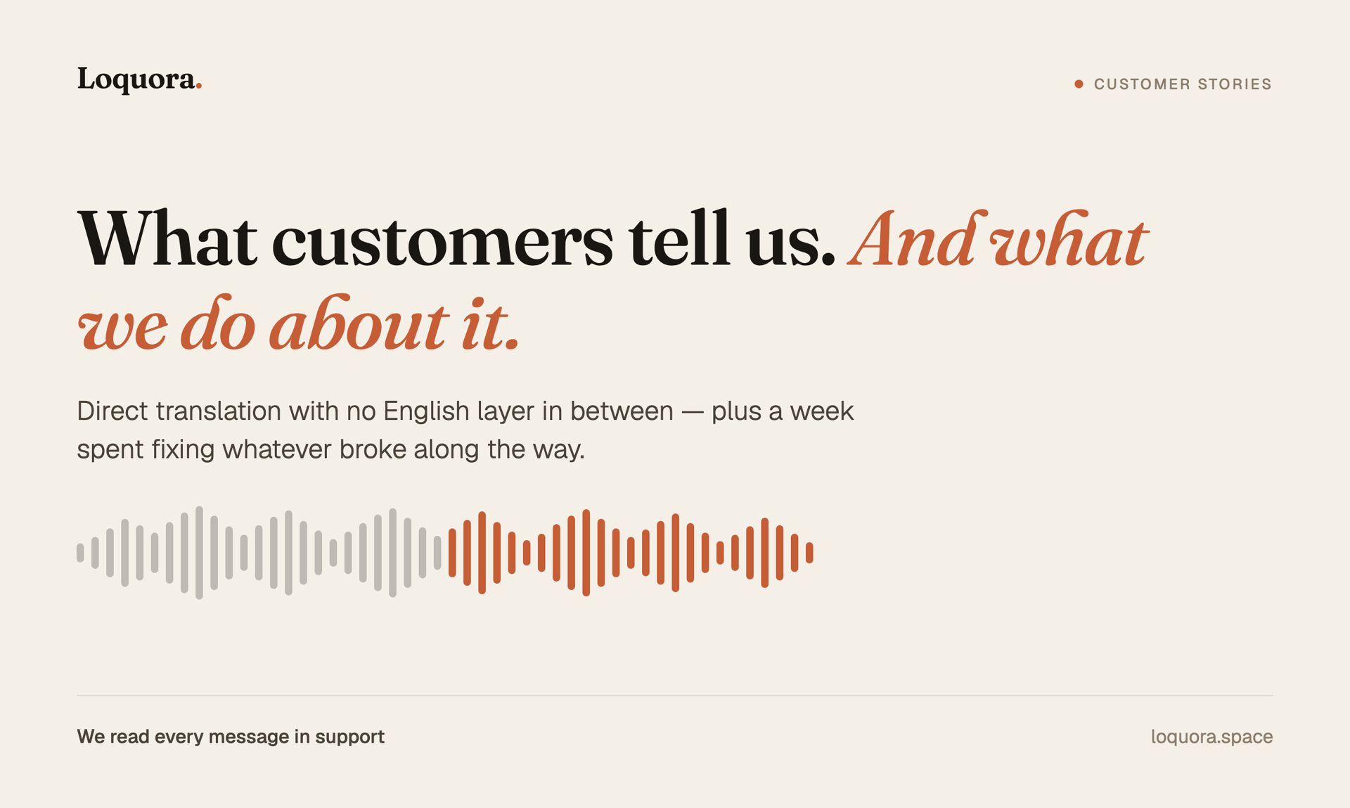 What Loquora Customers Tell Us — And How We Respond